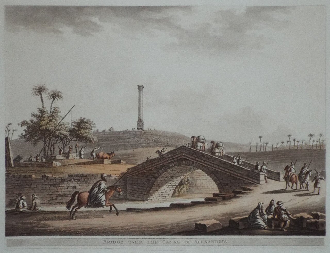 Aquatint - Bridge over the Canal of Alexandria.